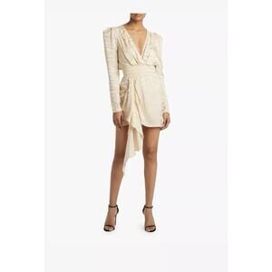 RONNY KOBO Lillian Tapioca Zebra Silk Blend Mini Dress Size M